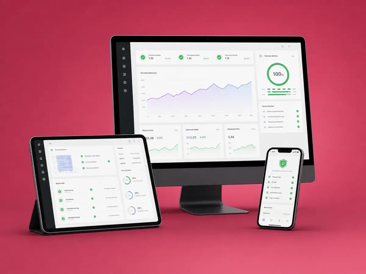 Monitoring performance, security and backups