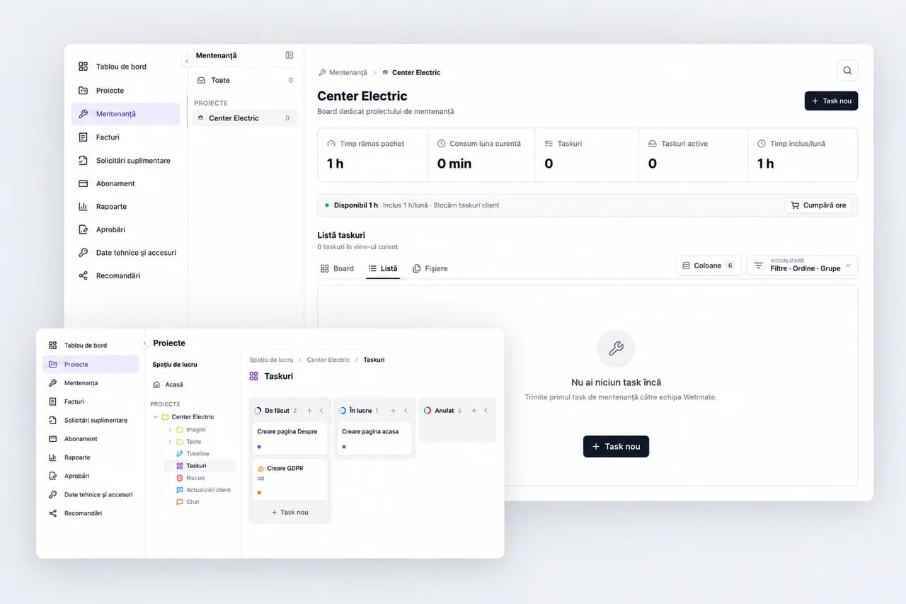Maintenance and requests in the Webmate portal