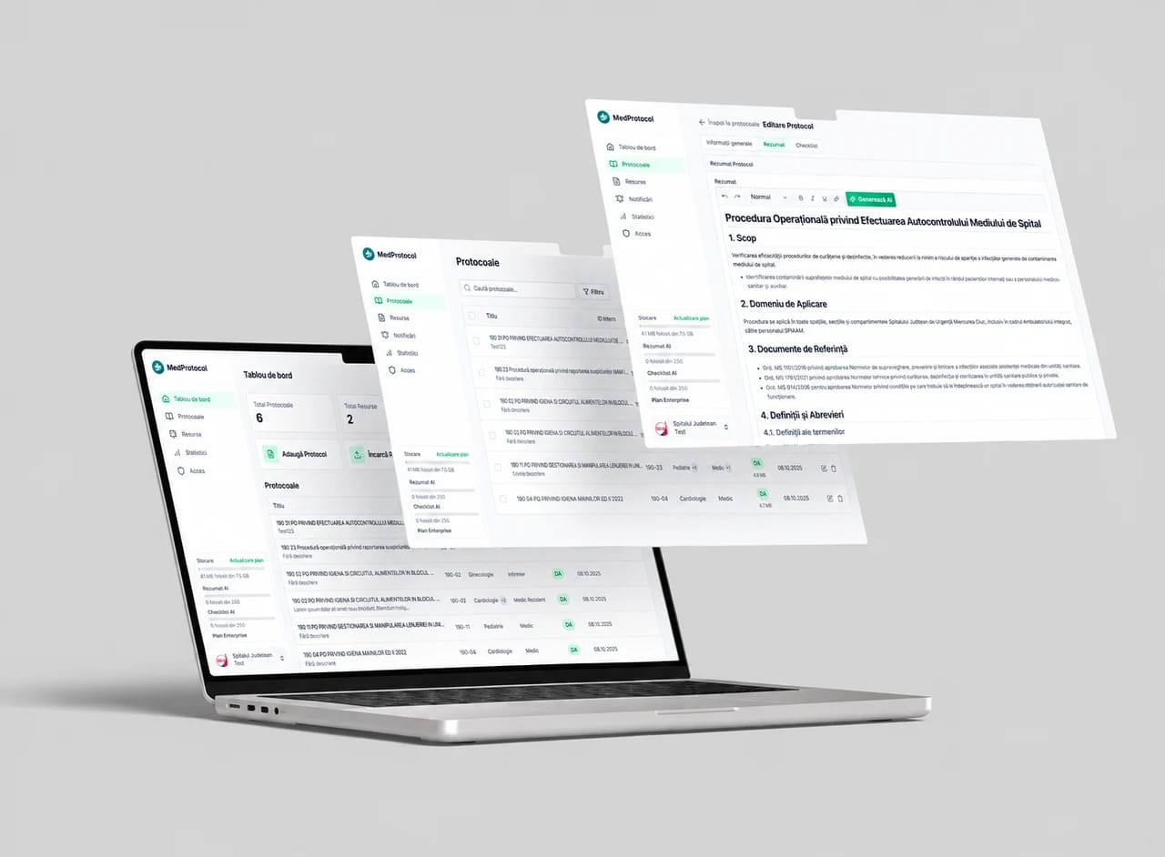 MedProtocol: dashboard, protocols and an AI summary editor
