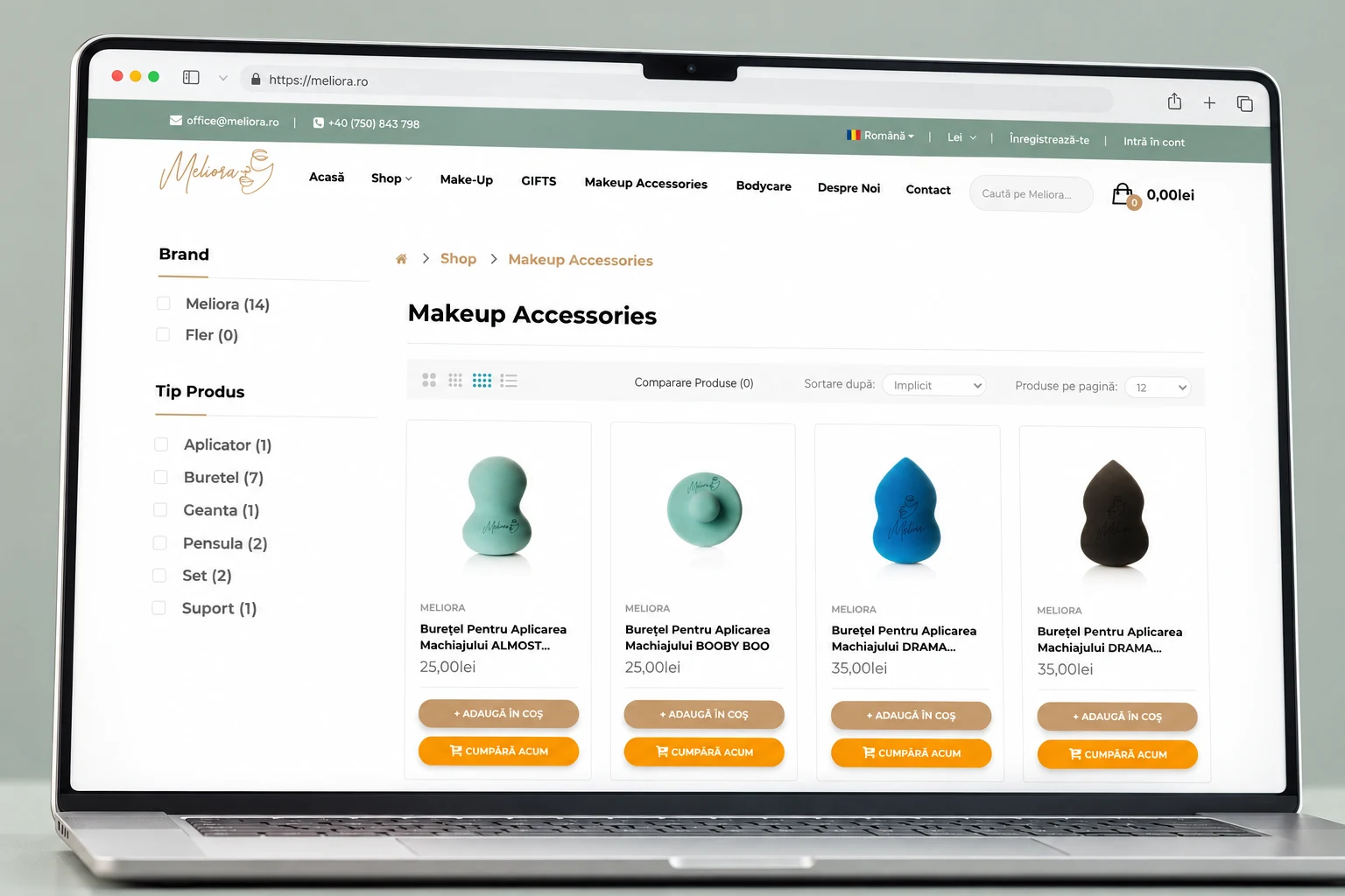 An online store organized into clear categories