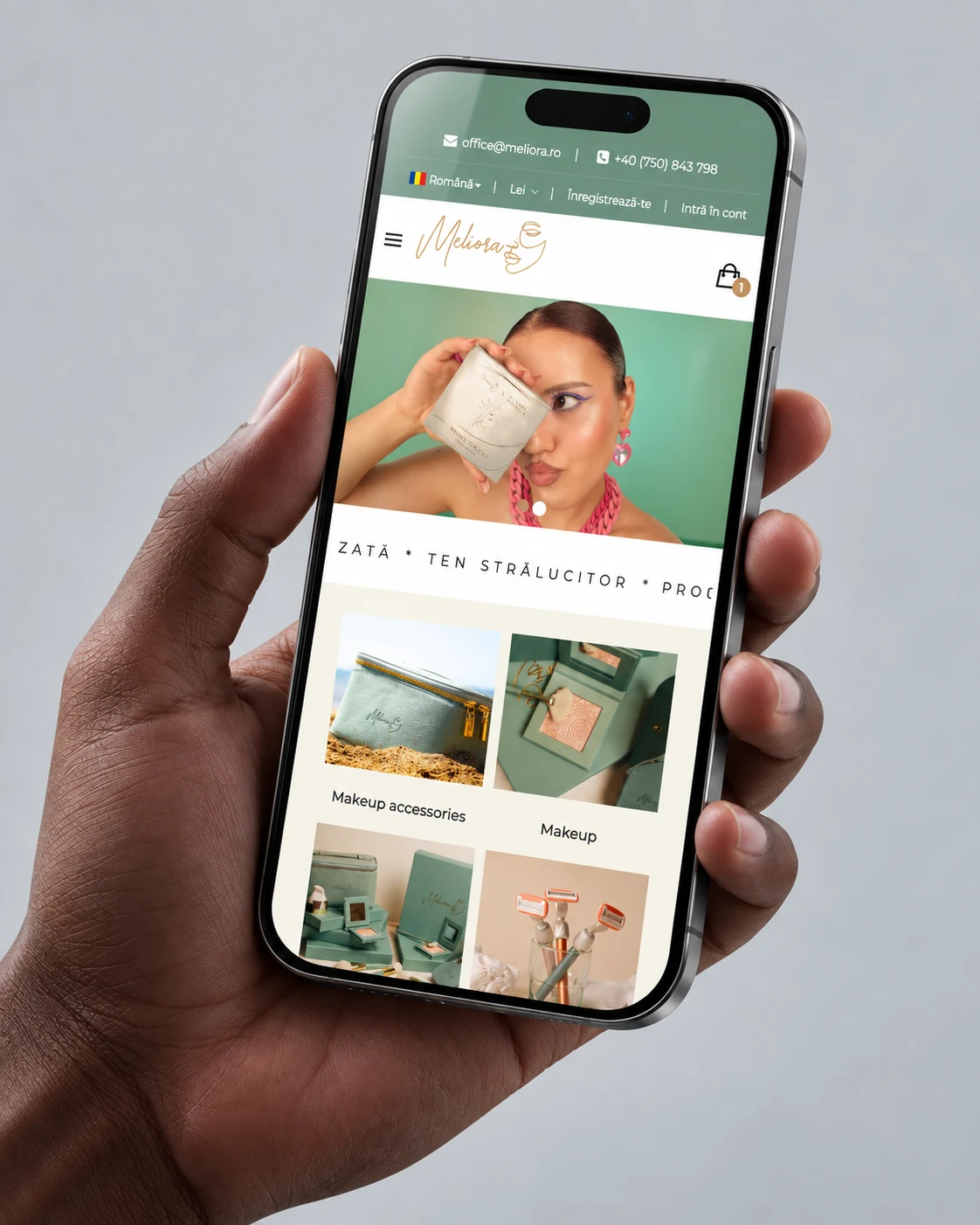 Meliora on mobile, homepage