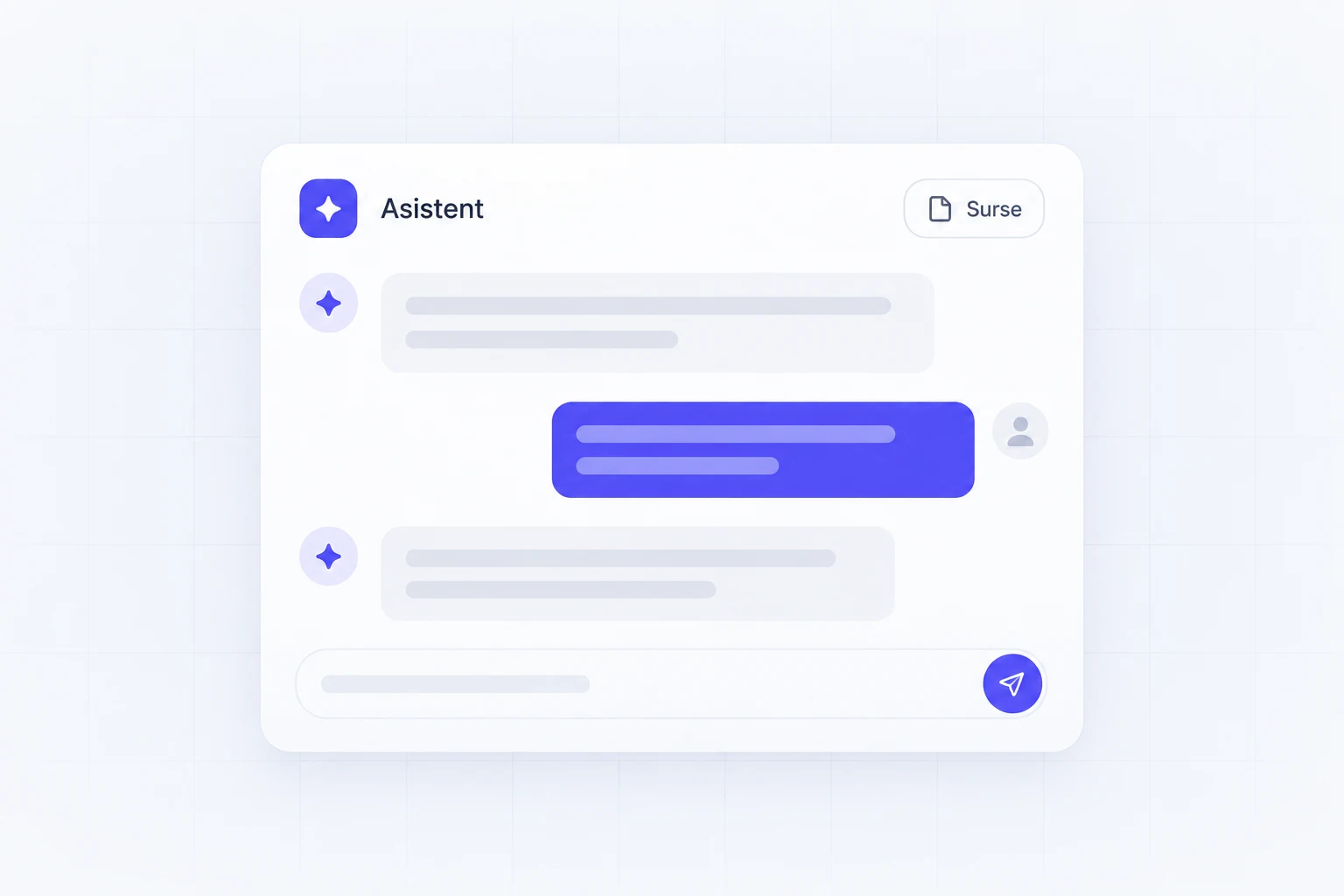 UI/UX illustration for an assistant and allowed sources