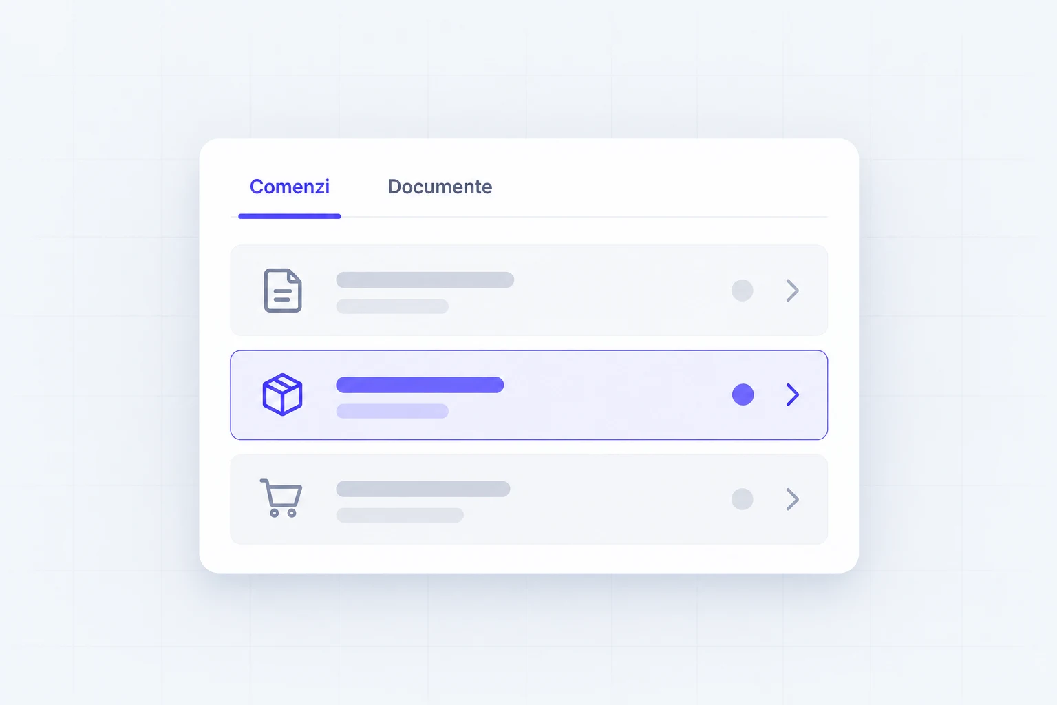 UI/UX illustration for ERP orders and documents