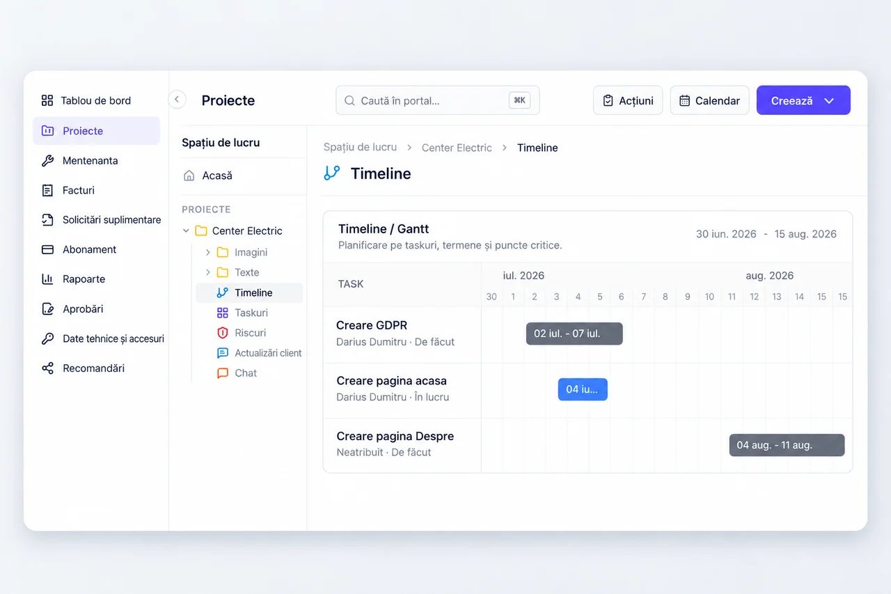Work planning for Center Electric in the Webmate portal