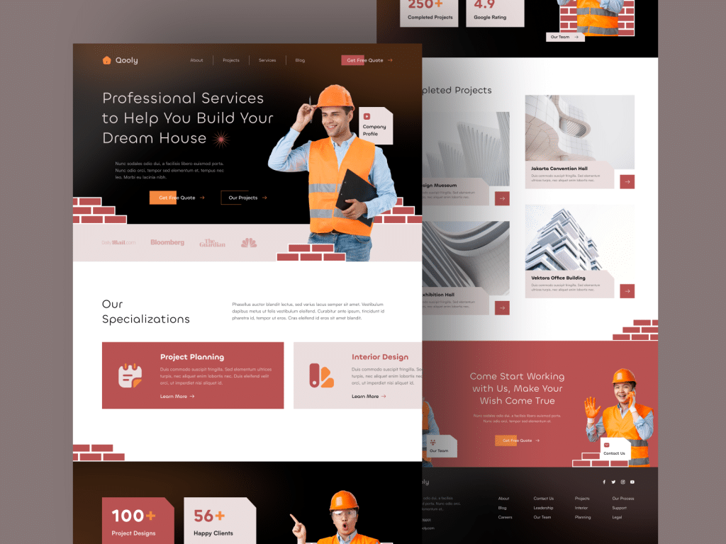 Un site web pentru o companie de construcții.