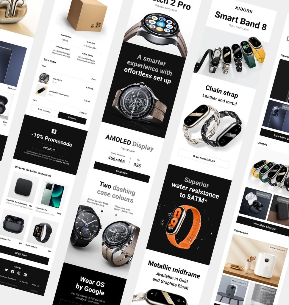 Un site de comerÈ› electronic alb-negru cu o varietate de ceasuri.